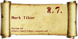 Merk Tibor névjegykártya
